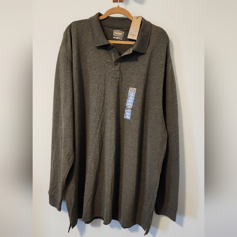 NWT The Foundry Supply 2XL Tall Long Sleeve Shirt Olive Green